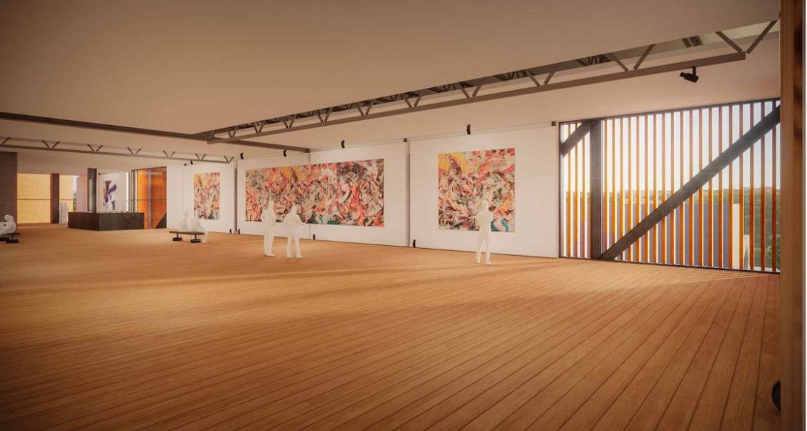 interior of museum rendering